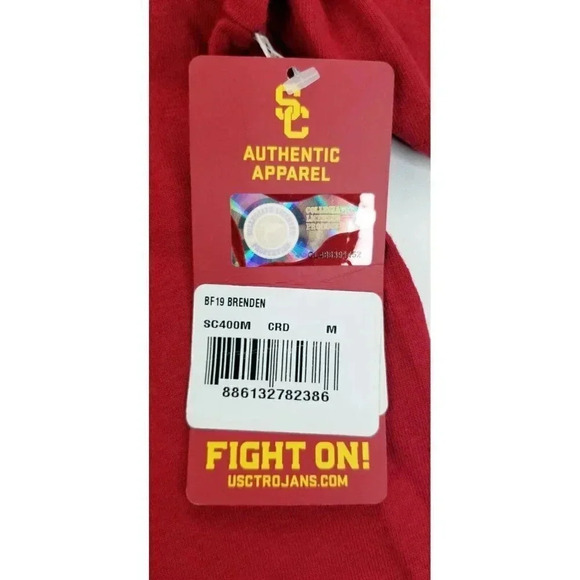 Authentic Apparel Size Medium Men's USC Trojans Fight No! Red Short Sleeve Tee - Picture 5 of 10
